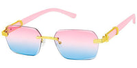 Rimless Two Tone Rectangle - 7522CS - The Sunglass Guy