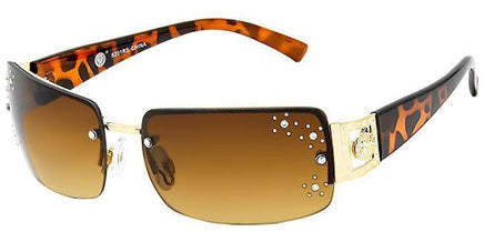 Rimless Rectangle Leo Rhinestone - 8201RS - The Sunglass Guy