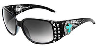 8235CR Turquoise Cross Rhinestone - The Sunglass Guy