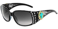 8235CR Turquoise Cross Rhinestone - The Sunglass Guy