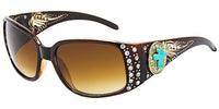 8235CR Turquoise Cross Rhinestone - The Sunglass Guy