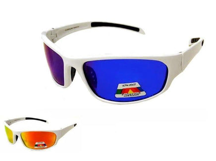 PC7285POL/RRV/WHT Polarized Revo White Frame Sports Wrap - The Sunglass Guy