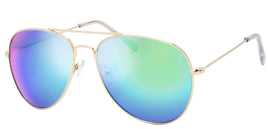 Green Mirrored Aviator - 577JR/Green - The Sunglass Guy