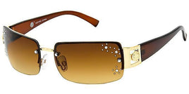 Rimless Rectangle Leo Rhinestone - 8201RS - The Sunglass Guy